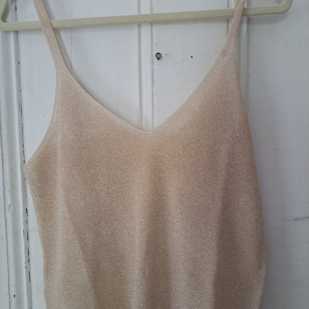 Mango golden knitted top.